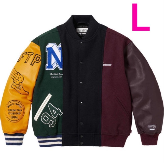 Supreme x MM6 Maison Margiela Split Varsity Jacket "Multicolor"シュプリーム x MM6 メゾン マルジェラ (メゾンマルジェラ) の画像1