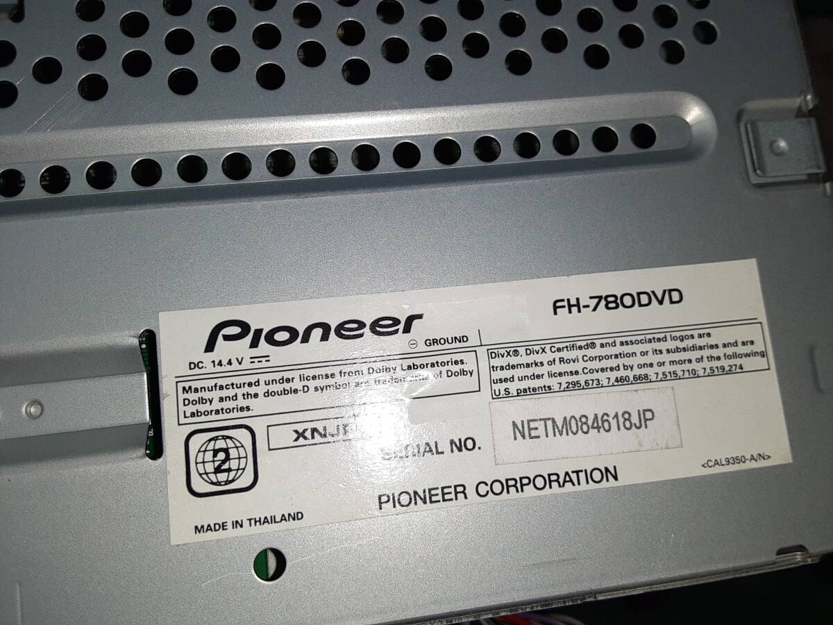 パイオニア FH780DVD CD DVD チューナー 2DINサイズ 2013年モデル 中古 作動確認済み。 送料込みの画像3