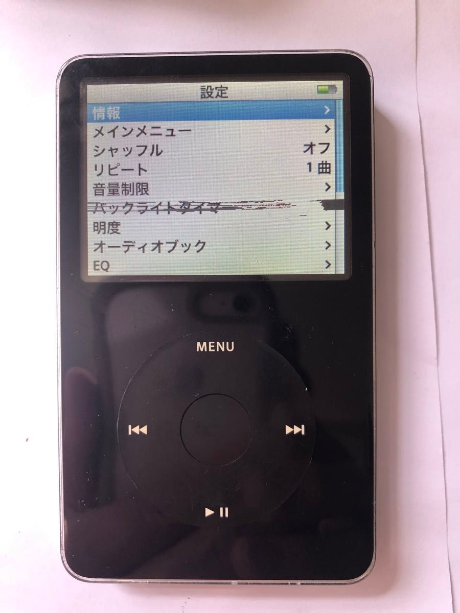 iPod classic 5.5世代　30GB 動作確認済　液晶難あり　本体のみ 真っ黒モデル