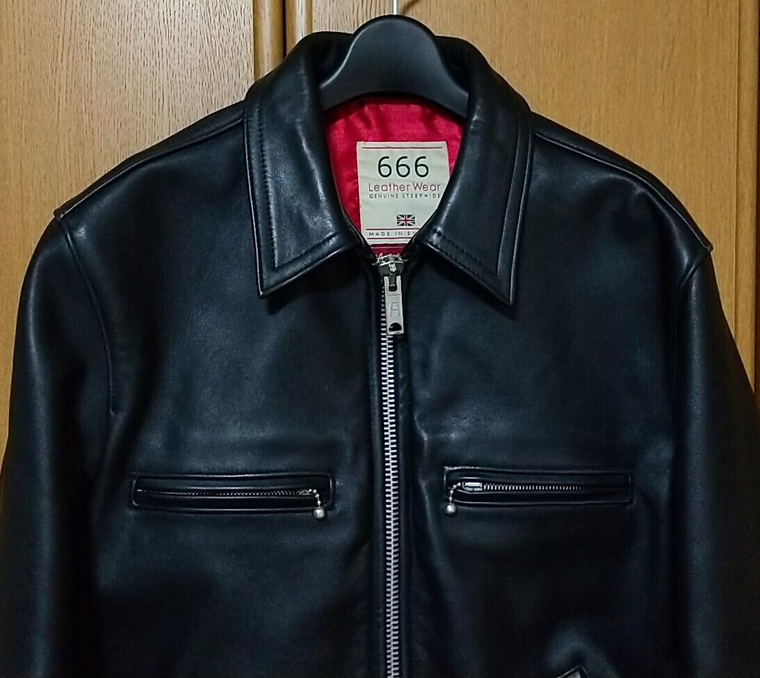 666 Leather Wear シングルライダースジャケット MY WAYMAN ブラック 黒 38 lewis leathers ルイスレザー ドミネーター トリプルシックス_画像2