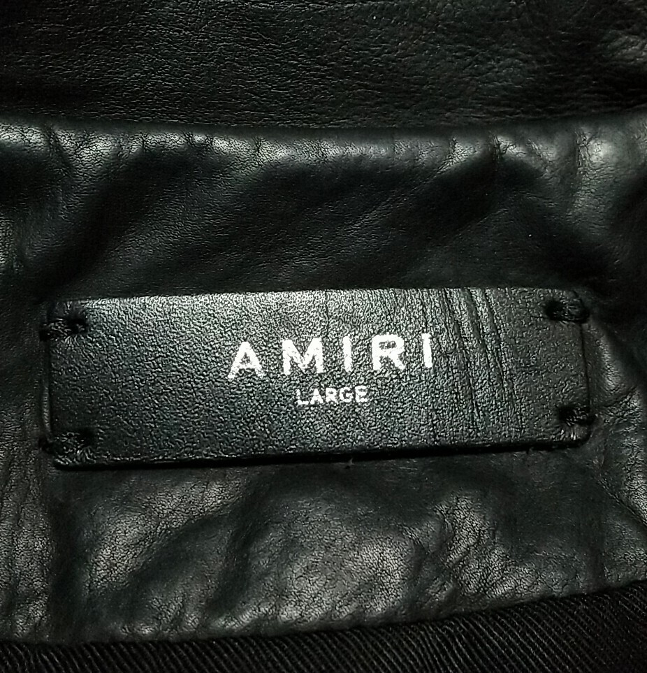 AMIRI アミリ ダブルライダースジャケット 牛革 L 黒 ブラック カーフ レザー SAINT LAURENT CELINE Dior homme BALMAIN FAITH CONNECTION_画像7