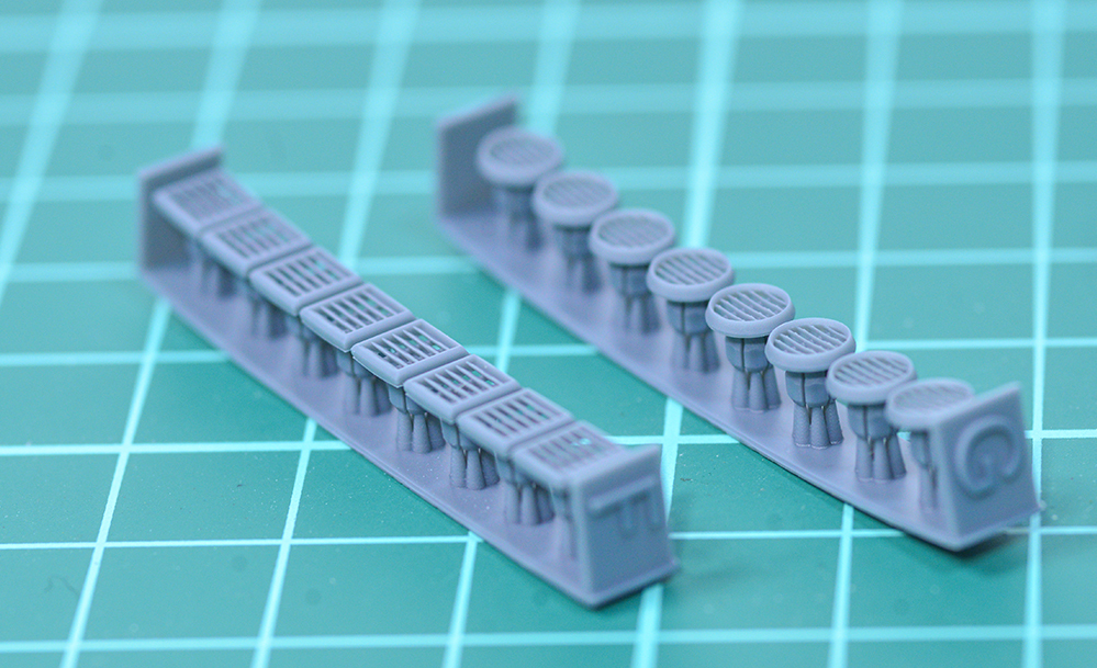 3mm穴用カバー(ダクトフィン状2種類)　3Dプリンター出力パーツ　汎用改造パーツ　ディティールアップ　1/144　ガンプラ、30MM等の改造に　2_画像1