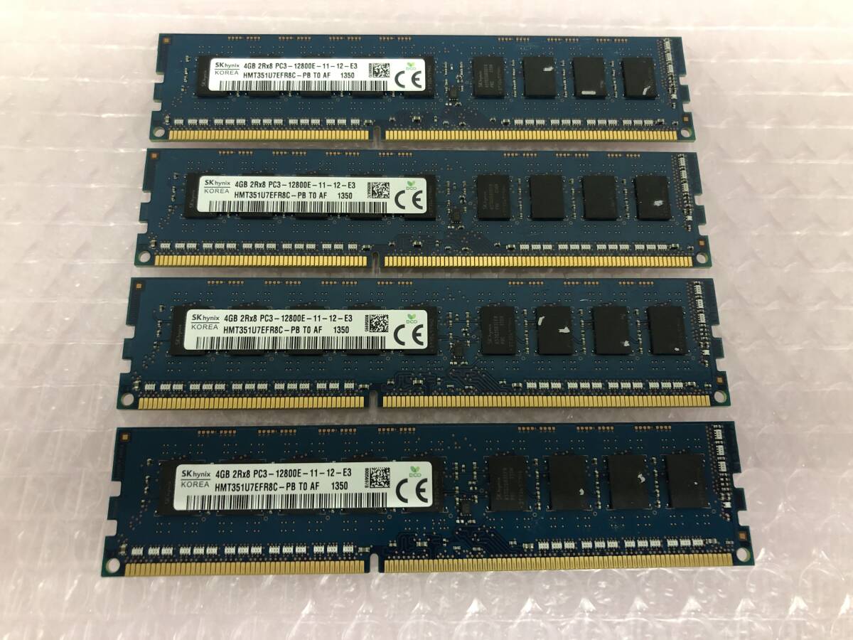 SK hynix PC3-12800E ワークステーション用 DDR3 SDRAM ECC 4GB×4 16GB 【KY00299】の画像1