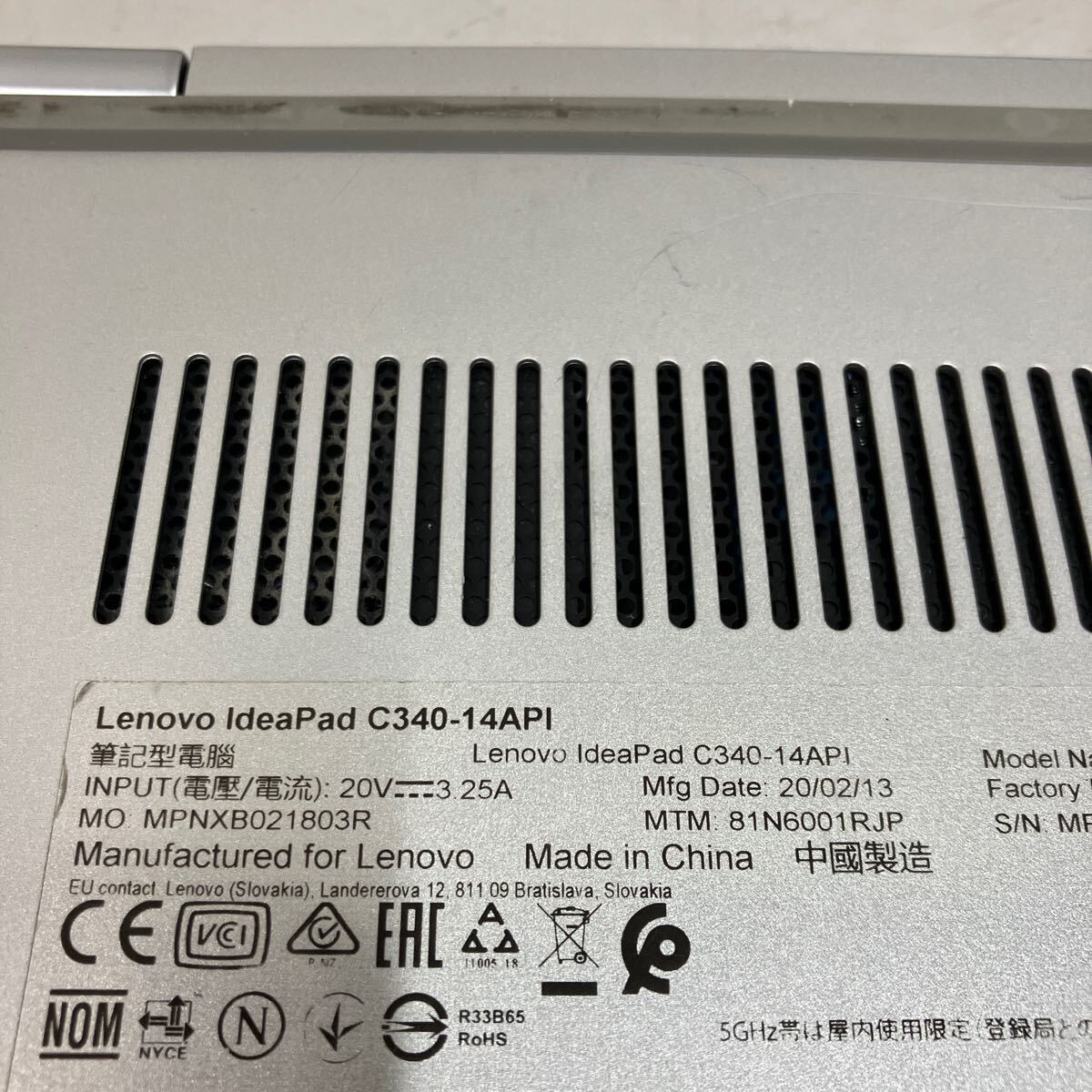 W169 Lenovo IdeaPad C340-14API 81N ジャンク　_画像6