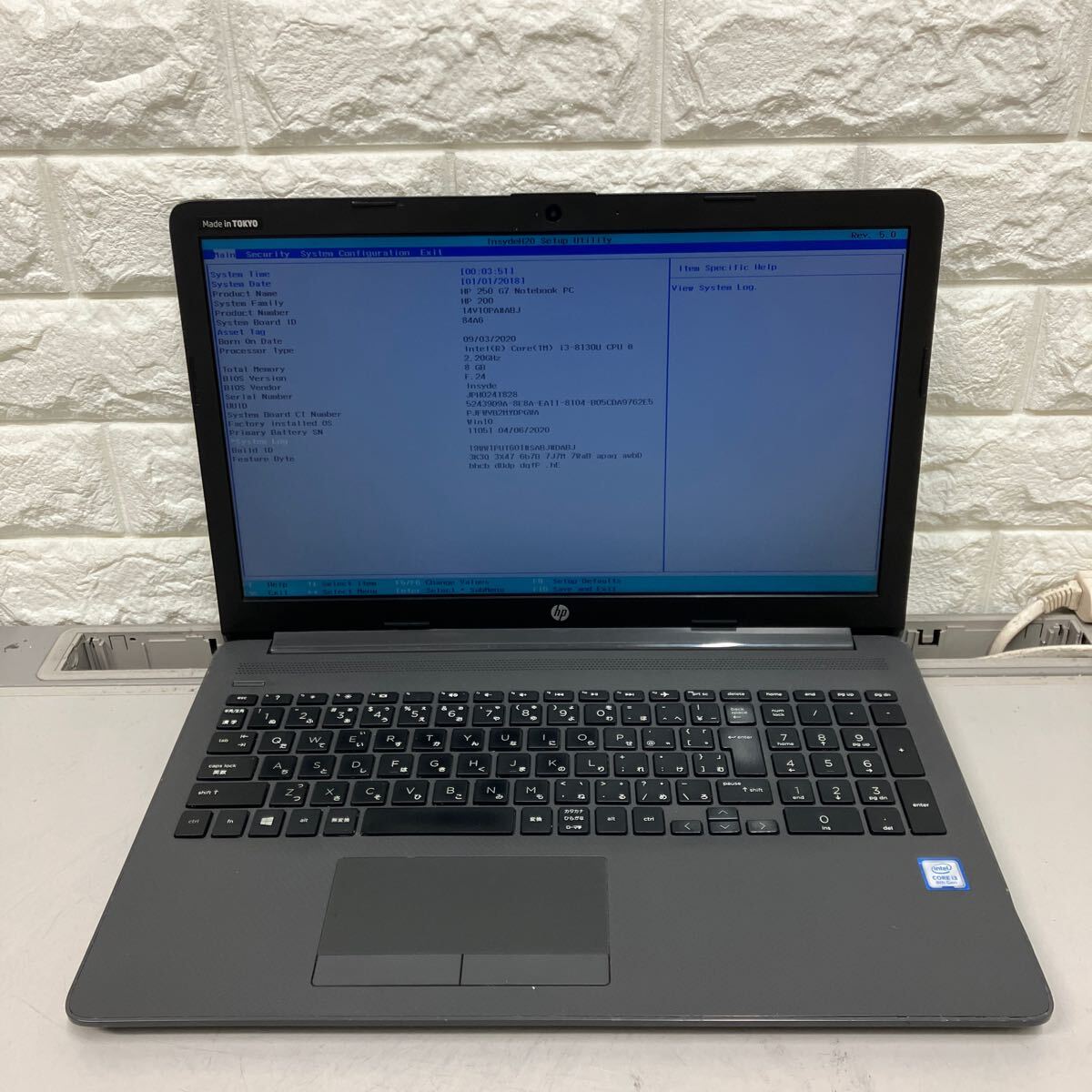 Z163 HP 250 G7 Core i3 8130U メモリ8GB ジャンク_画像8