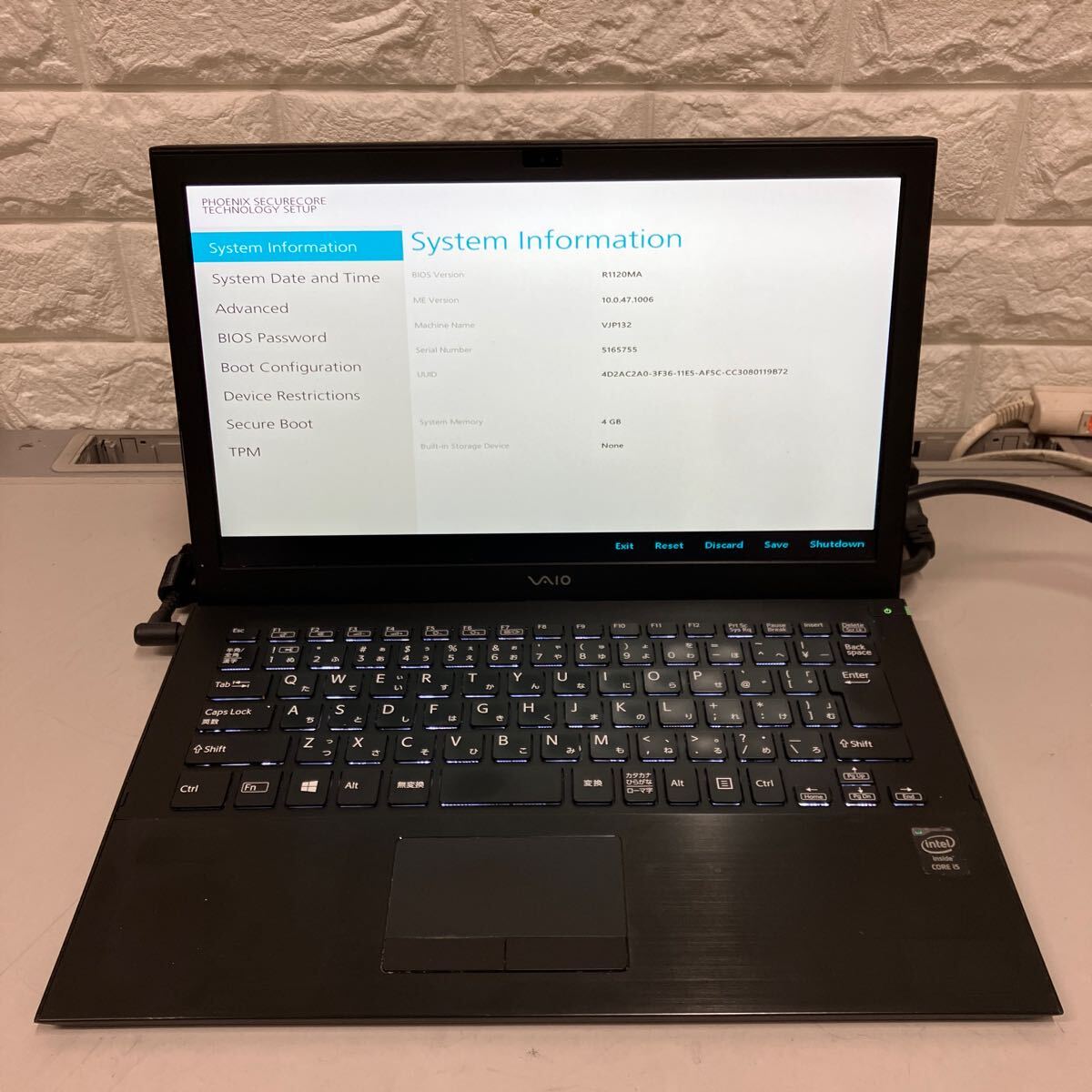 Z180 SONY VAIO VJP132 VJP132C11N Core i5第5世代　メモリ4GB ジャンク_画像9