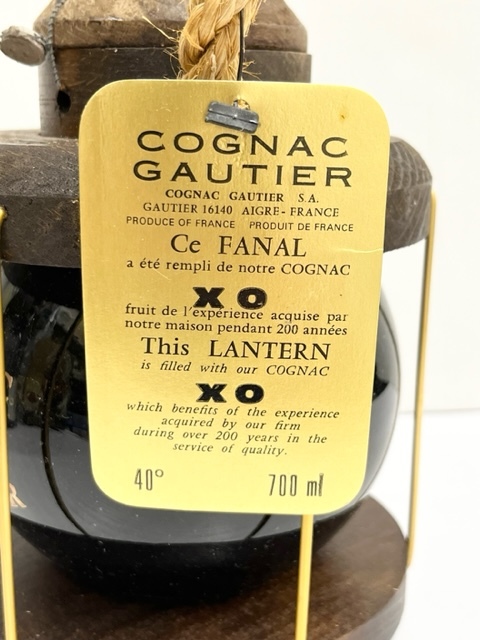 IYS66376 GAUTIER ゴーティエ XO COGNAC コニャック LANTERNE ランタン型 700ml 40％ 総重量約1548ｇ 現状品_画像4