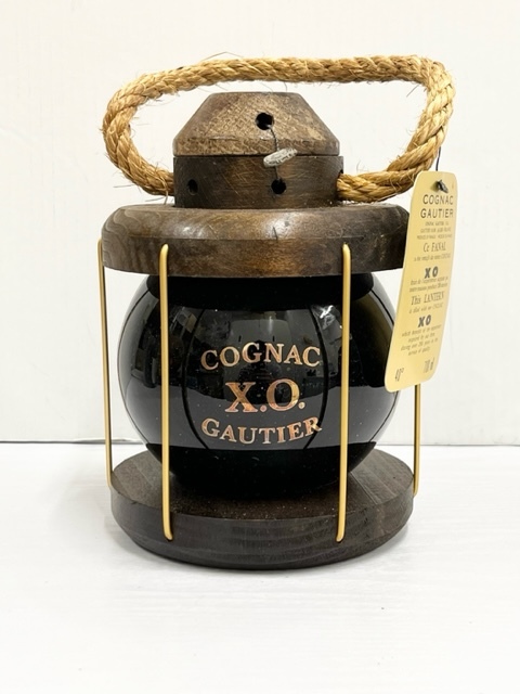 IYS66376 GAUTIER ゴーティエ XO COGNAC コニャック LANTERNE ランタン型 700ml 40％ 総重量約1548ｇ 現状品_画像2