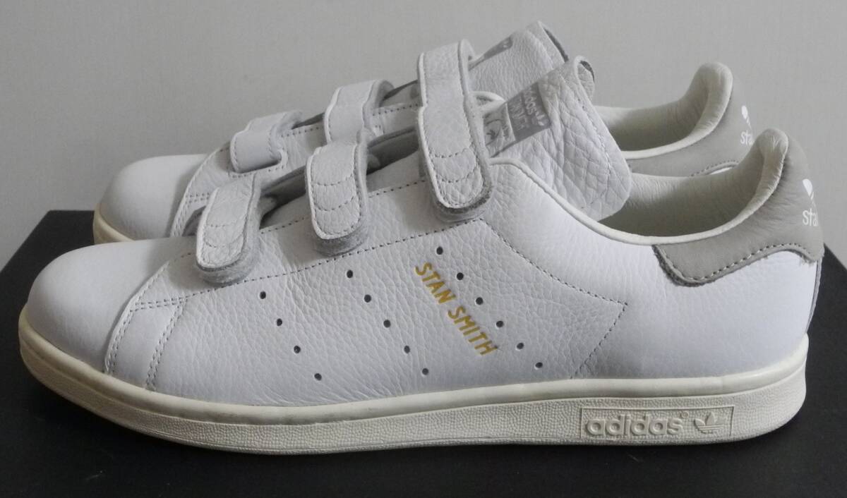 ほぼ新品 スタンスミス CF 2016年製 JP26.5cm BY9192 天然皮革 生産終了 クリアグラナイト ベルクロ adidas stansmith コンフォート 薄灰