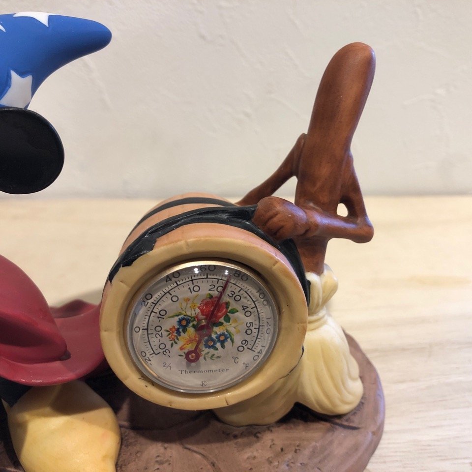 ファンタジア　魔法使い　ホウキ　ミッキーマウス　温度計　ディズニーランド　Disney　陶器　置物　お土産　管理001_画像3