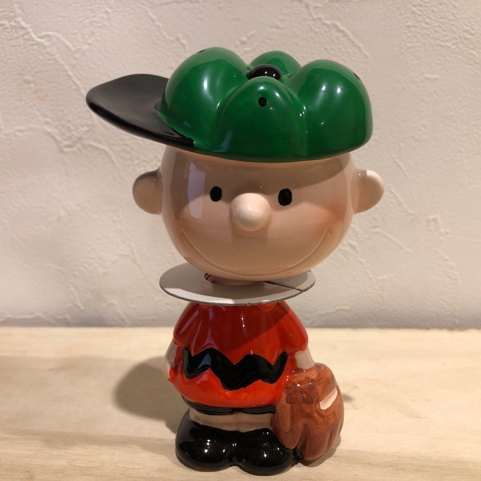 チャーリー 首振り人形 スヌーピー Snoopy ピーナッツ 雑貨 陶器 置物 インテリア ファンシー 管理番号001の画像1