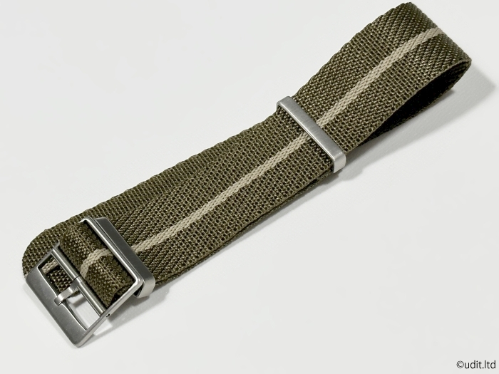 24mm high quality square strap wristwatch belt fabric NATO khaki × beige for watch band ]