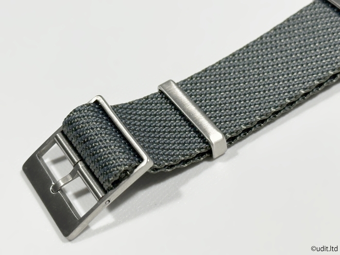 ラグ幅：22mm 高品質 スクエア ストラップ 腕時計ベルト ファブリック NATO グレー 時計用バンド_カラー：グレー