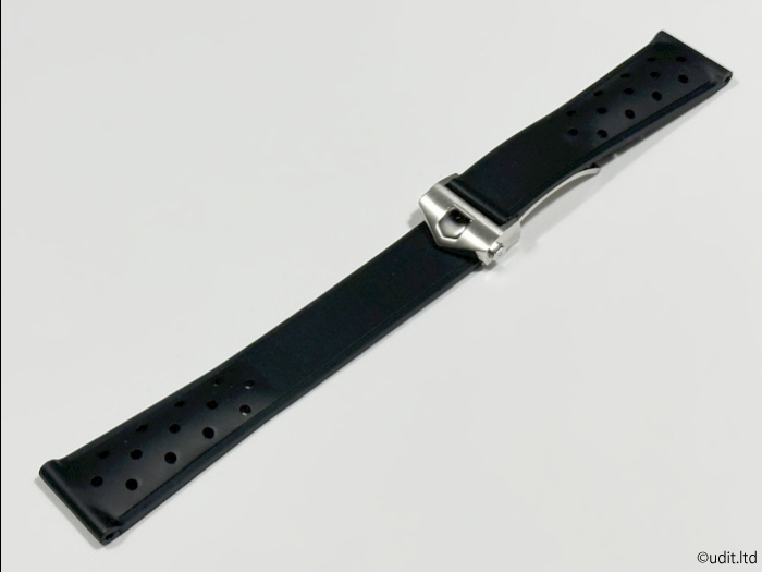 ラグ幅：22mm 腕時計ベルト ラバーベルト ブラック ラバー 時計用バンド【タグホイヤー TAG Heuer用 モナコ カレラ アクアレーサー 他】_組み合わせのイメージ写真です。