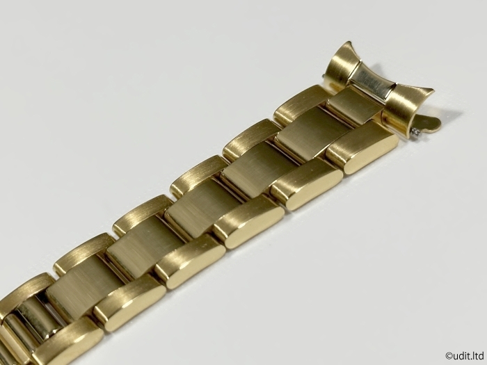 ラグ幅:20ｍｍ メタルブレス ゴールド 腕時計ベルト ブレスレット バンド【ロレックス ROLEX 対応 旧サブマリーナ GMTマスター2】_質感確認用の拡大画像です。