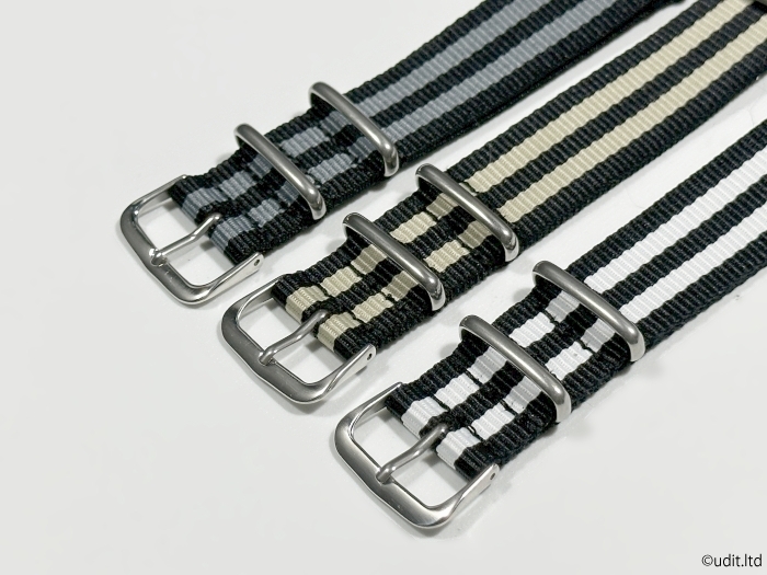  rug width :20mm NATO strap wristwatch belt black /g radar bru stripe nylon fabric for watch band 