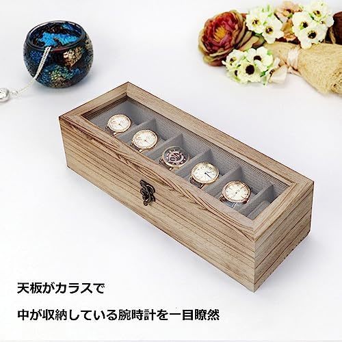木製時計ケース 高級木製 腕時計収納ボックス 腕時計収納ケース ６本 コレクションケース 収納ケース 収納ボックス ウォッチボックの画像5