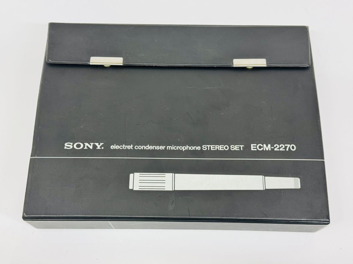 【レトロ】SONY ソニー ECM-2270 コンデンサーマイク ステレオセット 収納ケース 未チェック 現状品 管理番号03041