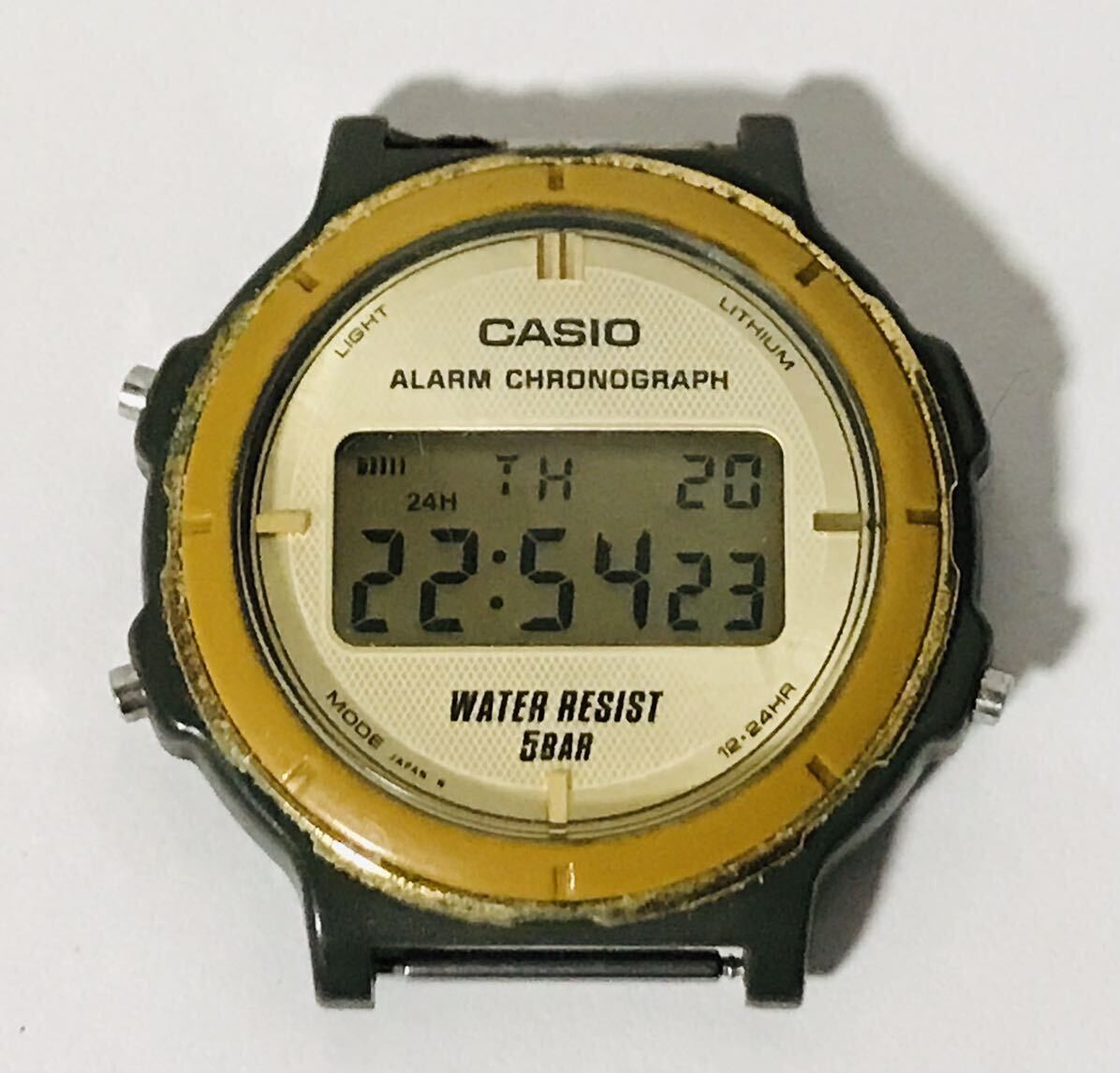 希少品 CASIO W-77 ALARM CHRONOGRAPH カシオ デジタルウォッチ 腕時計 稼働品 ジャンク扱い 13_画像1