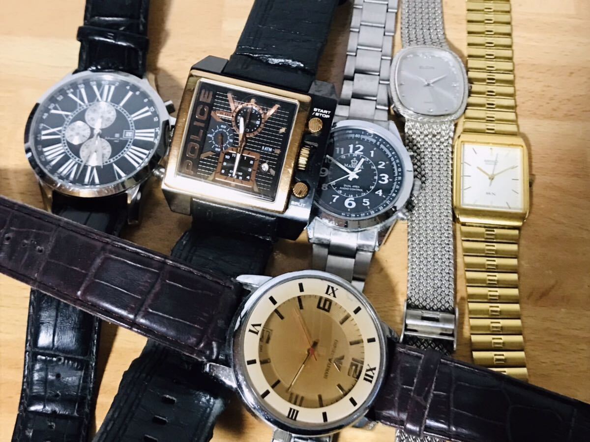 メンズウォッチ 腕時計 まとめて SEIKO CITIZEN CASIO POLICE ELGIN TRUSSARDI YVES SAINT Red Monkey 海外ブランド 動作未確認 ジャンク_画像3