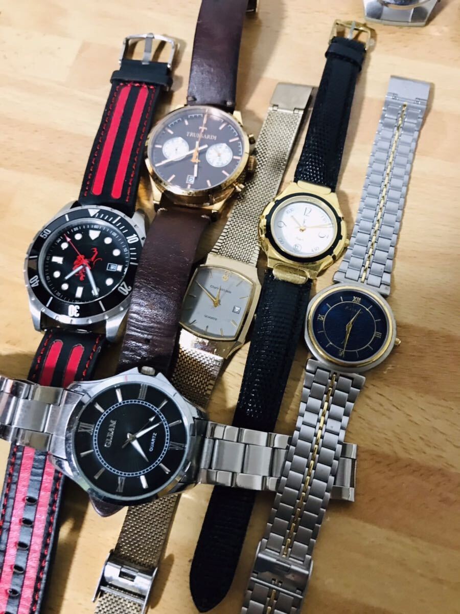 メンズウォッチ 腕時計 まとめて SEIKO CITIZEN CASIO POLICE ELGIN TRUSSARDI YVES SAINT Red Monkey 海外ブランド 動作未確認 ジャンク_画像4