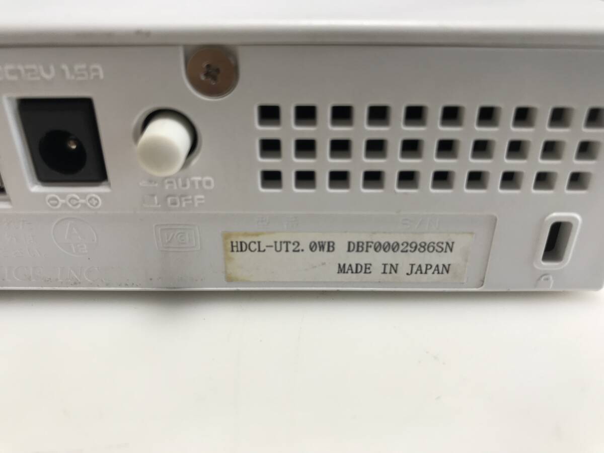 I・O DATA　外付けHDD　HDCL-UT2.0WB　ジャンクRT-3685_画像4