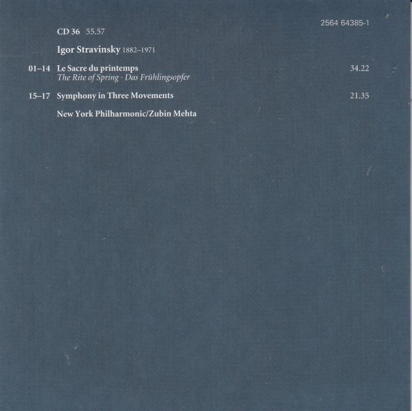 [CD/Teldec]ストラヴィンスキー:バレエ音楽「春の祭典」&3楽章の交響曲/Z.メータ&ニューヨーク・フィルハーモニック 1990_画像2