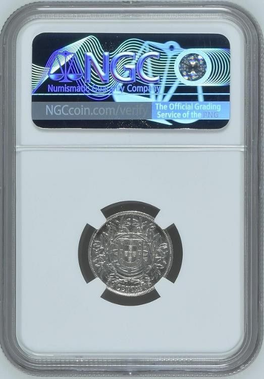【UNC】NGC　1915　ポルトガル　10センタヴォ銀貨　自由の女神リバティ乙女座の守護神