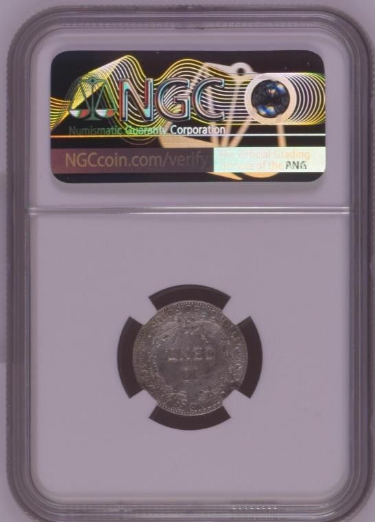 【UNC】NGC　1937　仏領インドシナ 座像の女神 ピアストル　10セント　銀貨　高鑑定