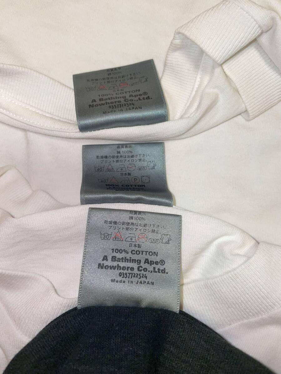 A BATHING APE アベイシングエイプ サイズM　Tシャツ3枚セット　USED　Made In Japan_画像10
