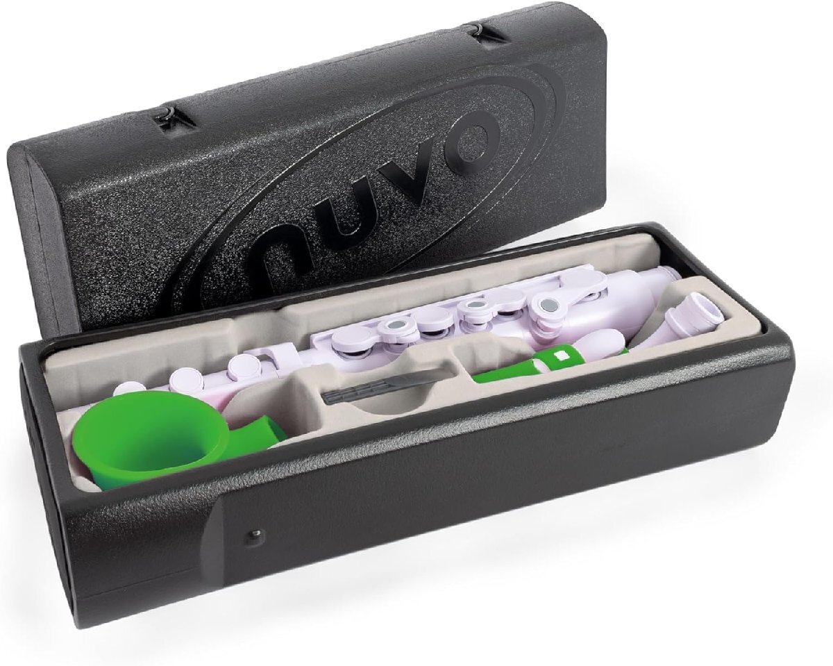 サックスC調 プラスチック製管楽器 NUVO ヌーボ jSax2.0 White/Green N520JWGN 専用ハードケース付 店頭展示品_画像2
