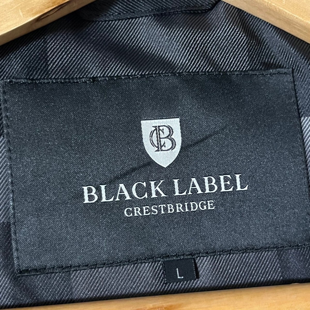 【希少Lサイズ】BLACK LABEL CRESTBRIDGE ブラックレーベルクレストブリッジ 黒 MA-1 フライトジャケット ブルゾン チェック_画像9