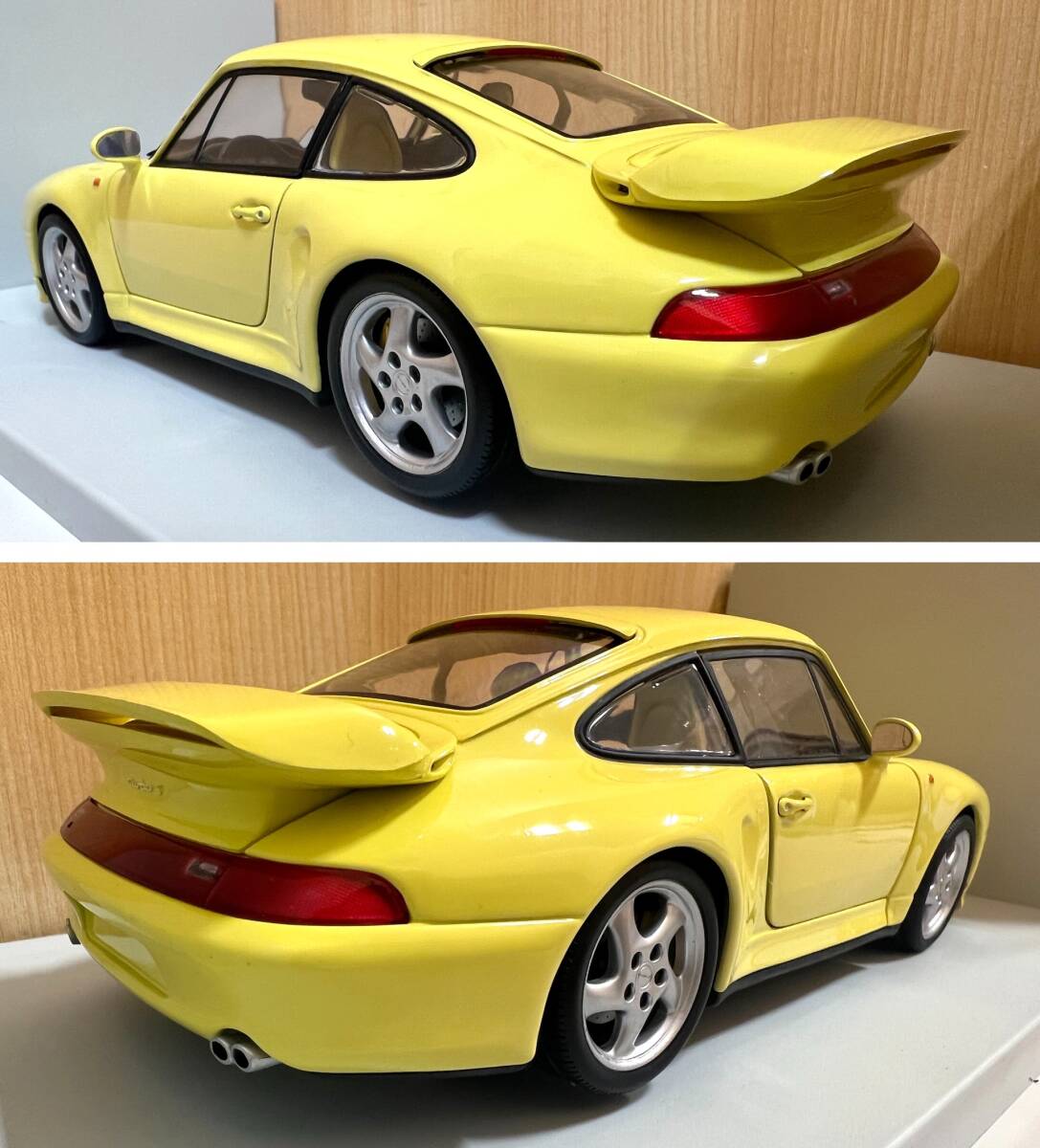 ☆【コレクター放出品】UT models 1/18 PORSCHE turbo S Yellow UTモデル ポルシェ ターボS イエロー 管GARR_画像6