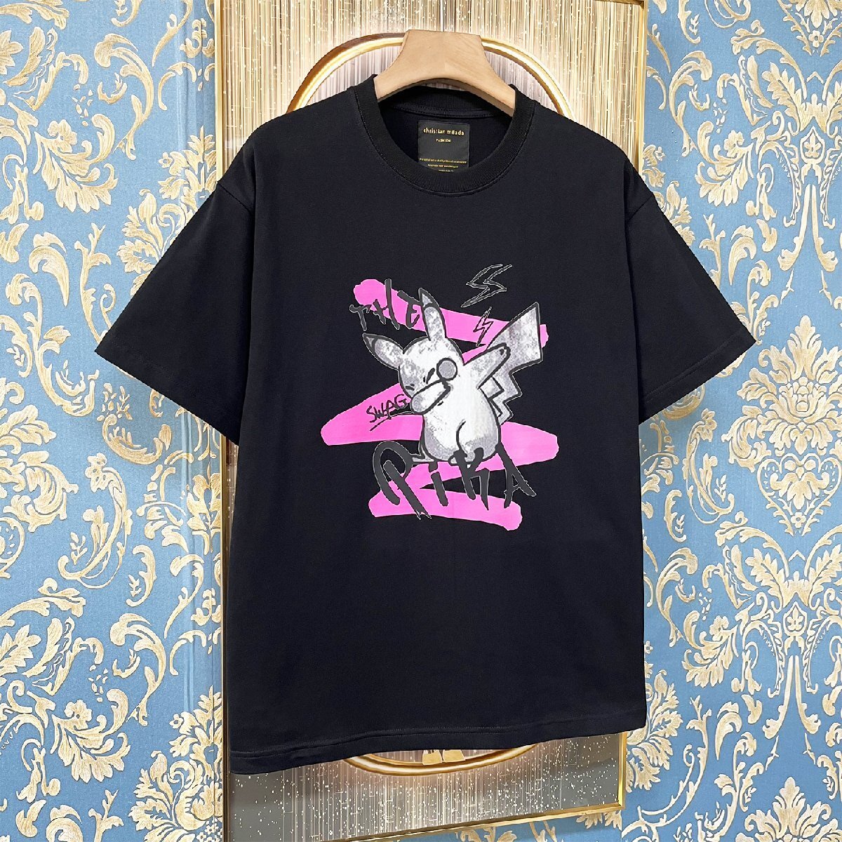 定価2万★christian milada・ミラノ発・半袖Tシャツ★上質 通気吸汗 リラックス キャラクター 可愛い トップス カットソー L/48サイズ_画像10