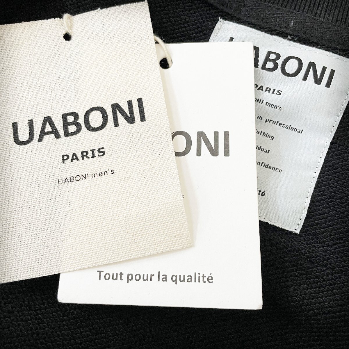 一枚限定EU製＆定価4万◆UABONI*Paris*トレーナー*ユアボニ*パリ発◆米国産コットン 長袖 切替 英字柄 レジャー プルオーバー 日常 M/46_画像10