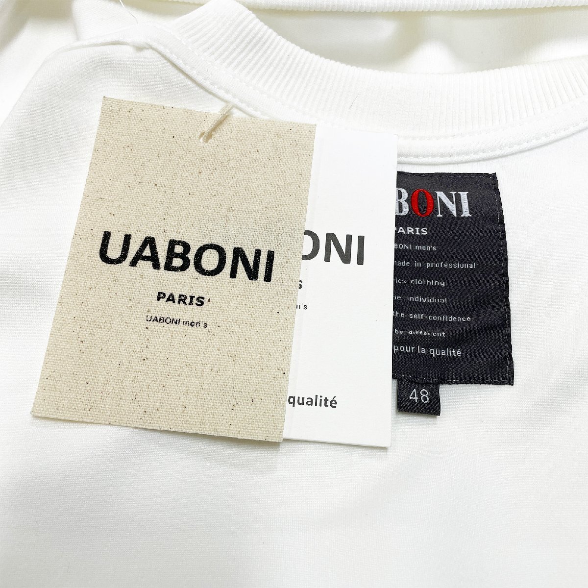 個性EU製＆定価4万◆UABONI*Paris*トレーナー*ユアボニ*パリ発◆コットン100％ 上品 快適 ロゴ スウェット カジュアル 定番 XL/50サイズ_画像9