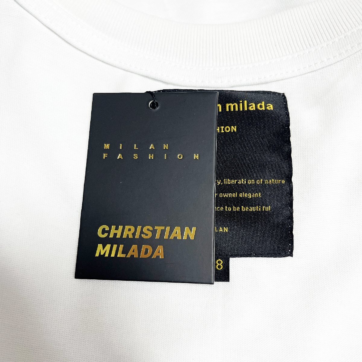 定価2万★christian milada・ミラノ発・半袖Ｔシャツ★100％コットン 吸汗速乾 快適 スウェット かわいい 男女兼用 定番 L/48サイズ_画像8