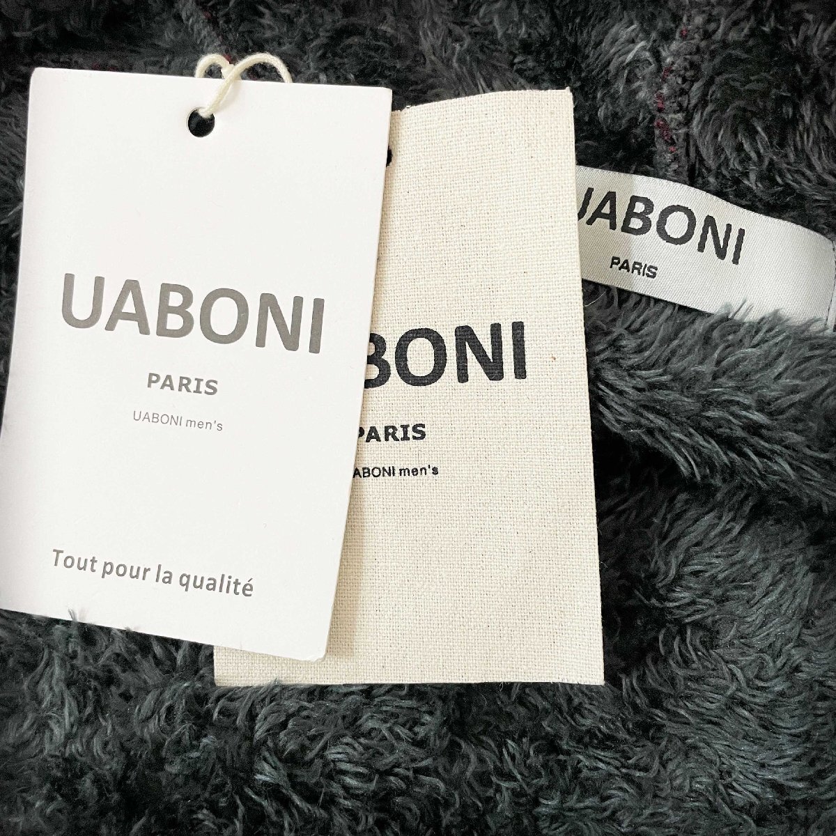 一枚限定EU製&定価5万◆UABONI*Paris*ジャケット*ユアボニ*パリ発◆ウール/コットン混 裏起毛 軽量 柔らかい 防寒 フード付き ブルゾン 2XL_画像9