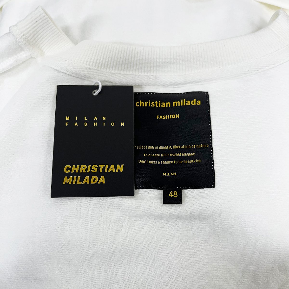 定価4万★christian milada・ミラノ発・トレーナー★上質 快適 通気 吸湿 トップス プルオーバー ユニセックス カジュアル 春 XL/50サイズの画像9