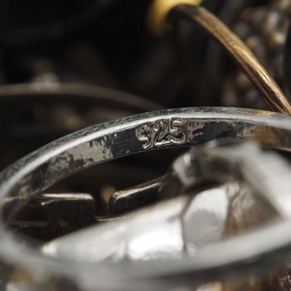 R0303 リング 指輪 まとめて 500g以上 セット 真珠 パール シルバー カラーストーン多数 大量 1円_画像7