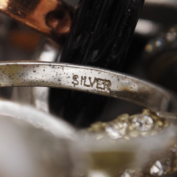 R0312 リング 指輪 まとめて 500g以上 セット 真珠 パール シルバー カラーストーン多数 大量 1円_画像8