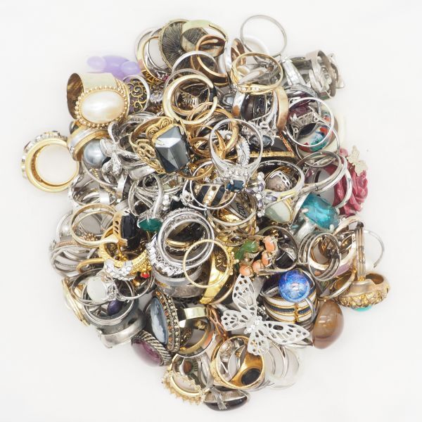 R0321 リング 指輪 まとめて 500g以上 セット 真珠 パール シルバー カラーストーン多数 大量 1円の画像1