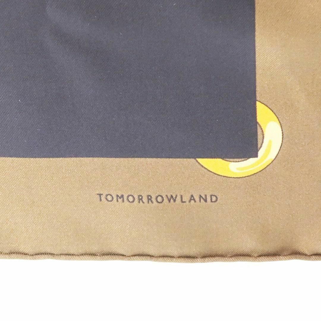 正規品 トゥモローランド Tomorrowland 大判スカーフ Scarf シルク100% Silk 正方形 Large Square 85cm タグ Tag Authentic Mint_画像9