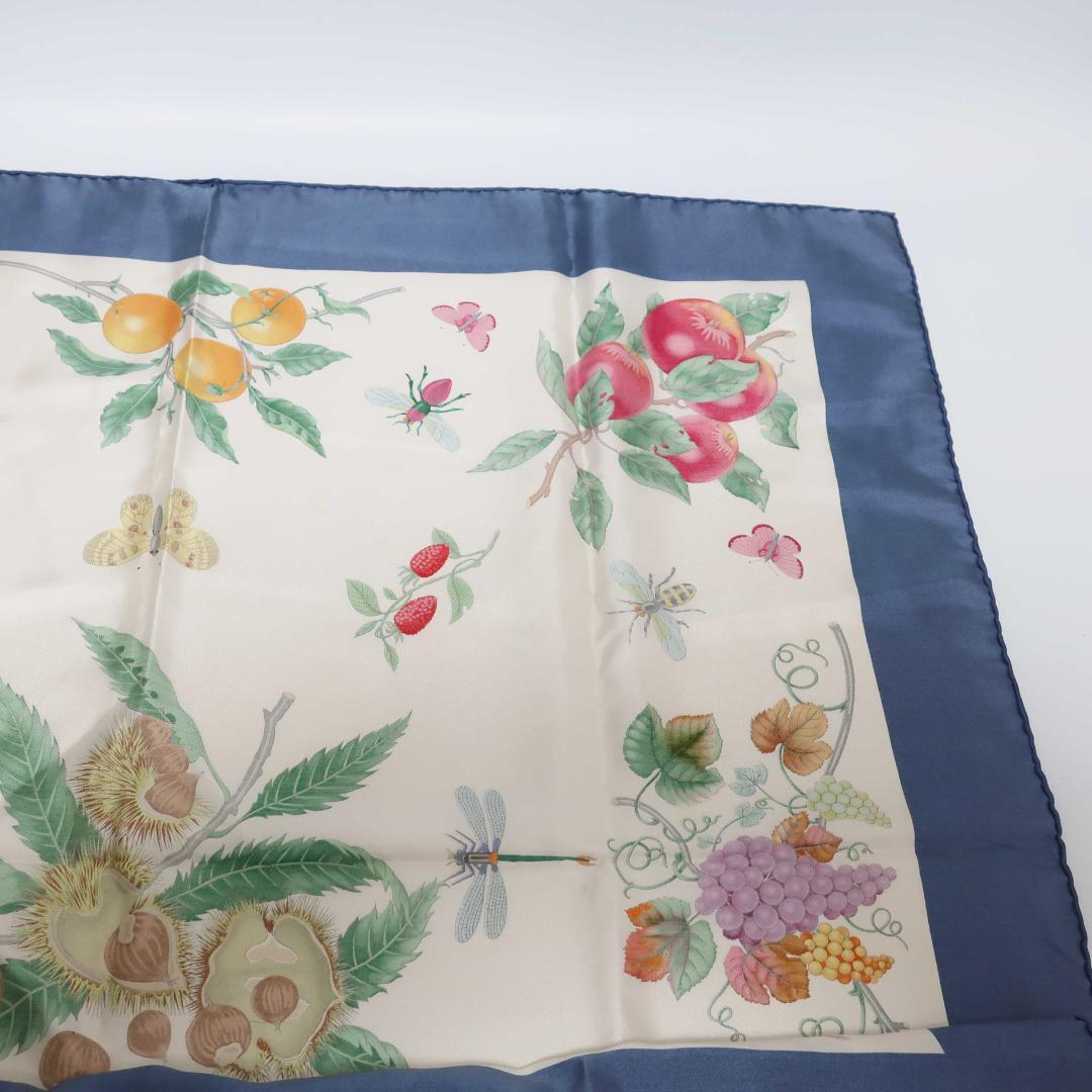 1円～ 正規品 グッチ Gucci 大判スカーフ Large Scarf シルク100% Silk 正方形 Square 85cm タグ Tag Authentic Mint_画像6