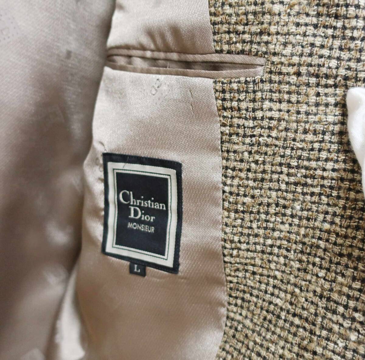 正規品 クリスチャンディオール テーラードジャケット ツイード Christian Dior Authentic Mint Tailored jacket_画像5