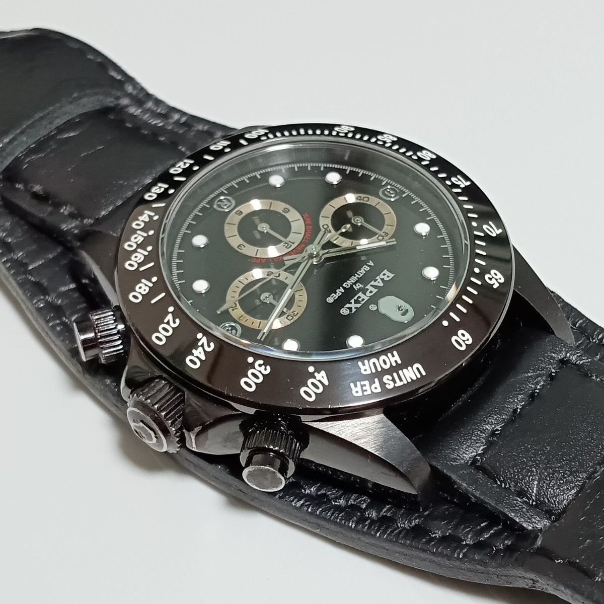 BAPEX エイプ 時計 ベイペックス  BATHING APE デイトナ型　腕時計 クロノグラフ JAPAN 自動巻き　ミヨタ