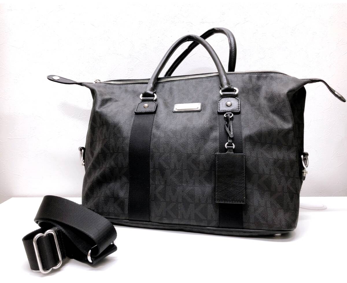 【14093】マイケルコース 2WAYバッグ ブラック 黒色 メンズ ハンドバッグ バック 手持ち ビジネス 肩掛け ショルダー 男女兼用 旅行バッグ