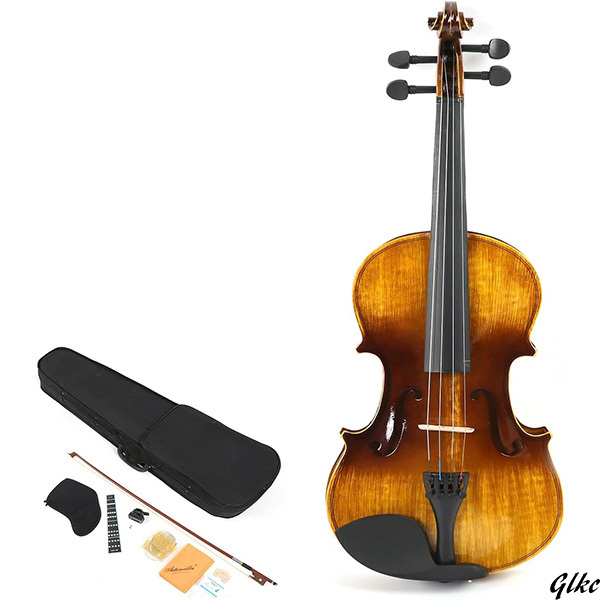 高品質　 弦楽器キット、バイオリンセットサイズ　4/4ブライトライト、チューナー付き模擬試験用