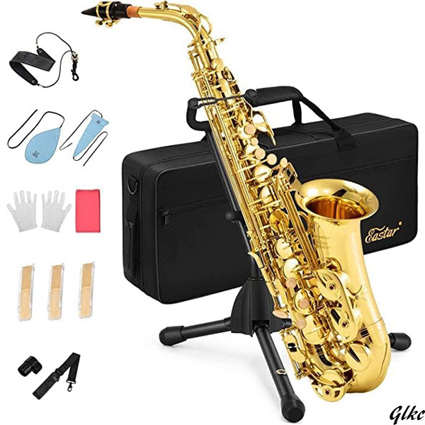 サックス アルトサックス サクソフォン ケース付き お手入れセット サックス 初心者 Eb Saxophone ゴールドラッカー