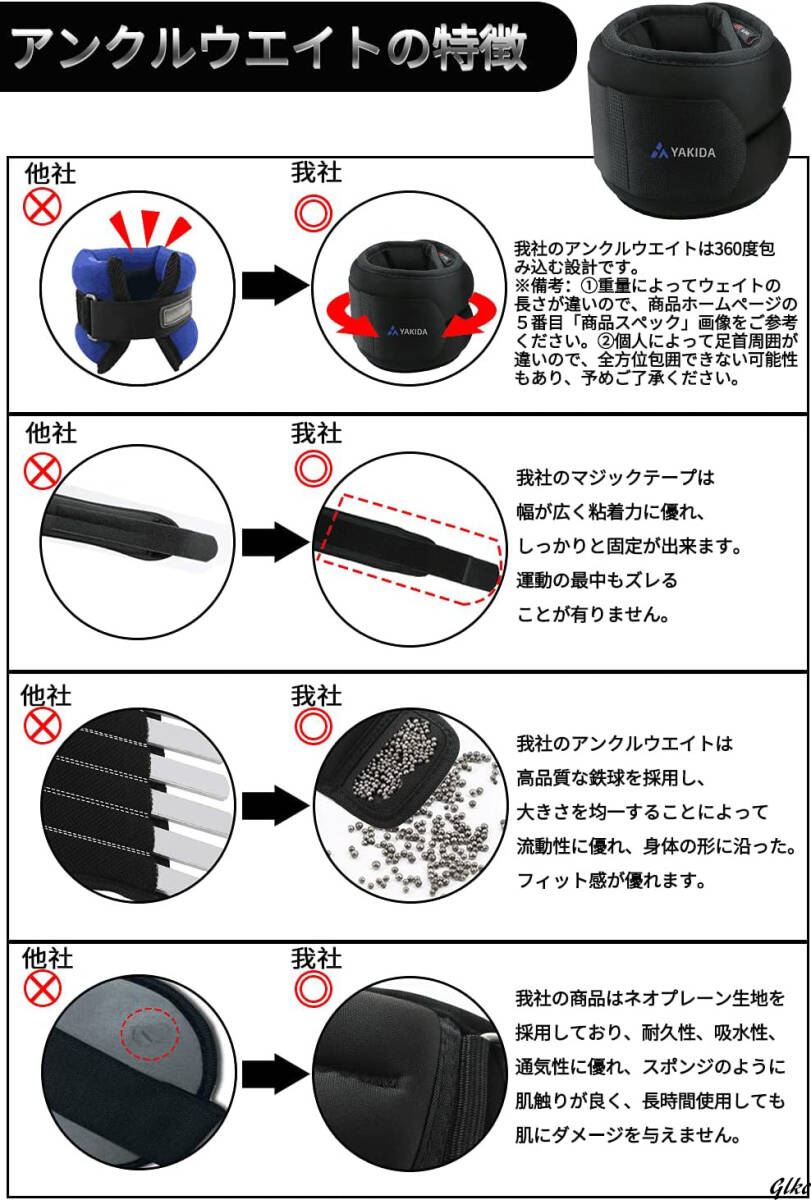 アンクルウェイト ウェイト 体幹トレーニング パワーアンクル リストバンド リストウエイト 足首 重り 在宅筋トレ ウオーキング